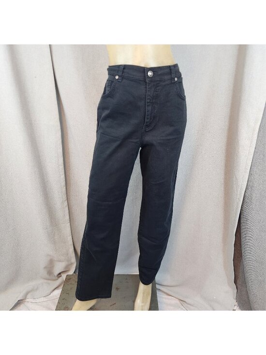 Gloria Vanderbilt Denim - Gloria Vanderbilt Jeans Black Tapered High Rise Denim Blue Jeans Size 12 MEDIUM